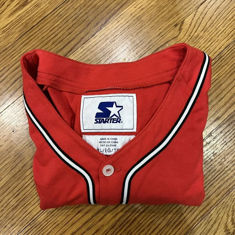 Vintage Chicago‎ Bulls Starter Baseball Jersey XL NBA Basketball Jordan 1990s